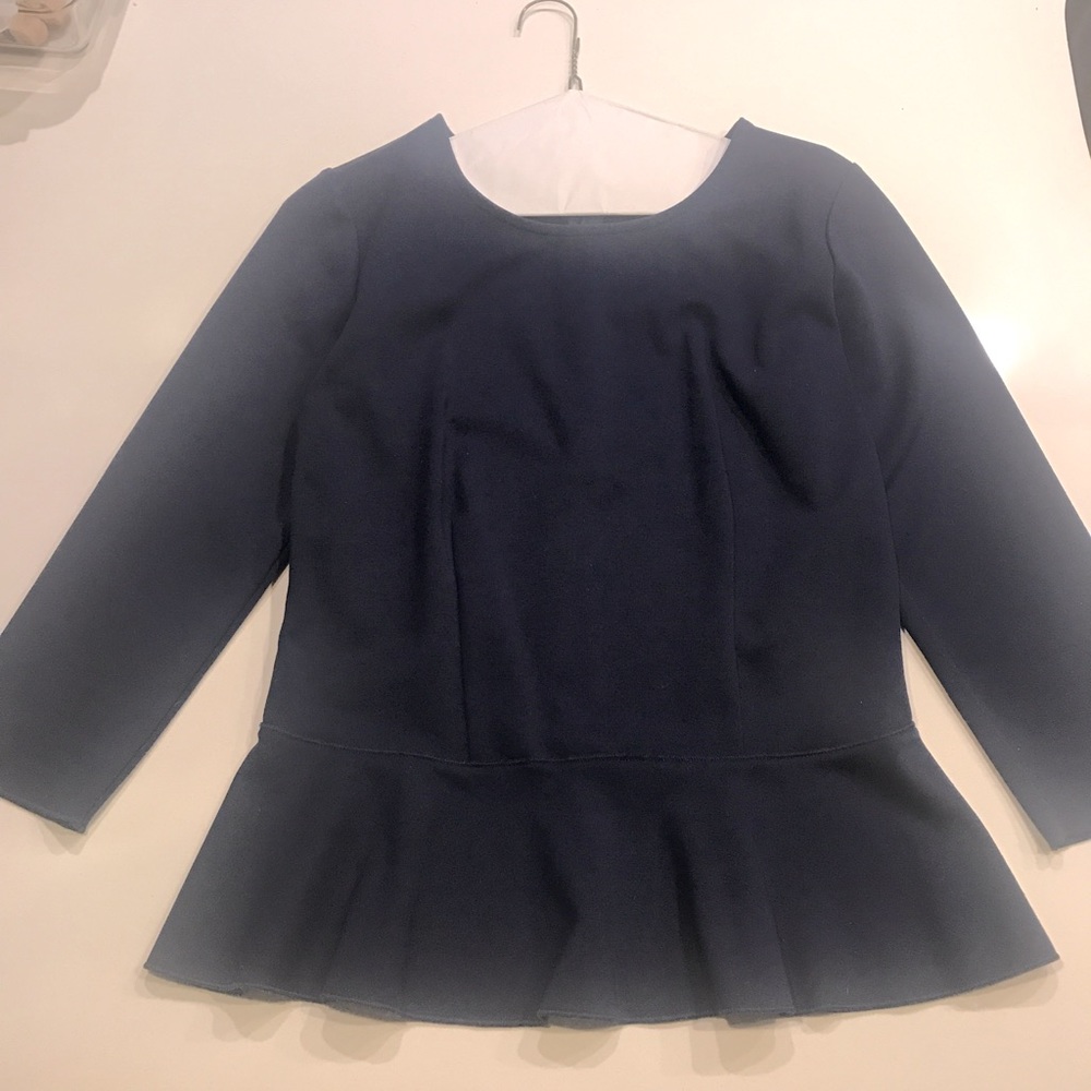 Ann Taylor Navy Peplum Top
